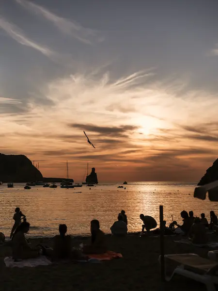 Sunset at Elements Ibiza in Cala Benirras